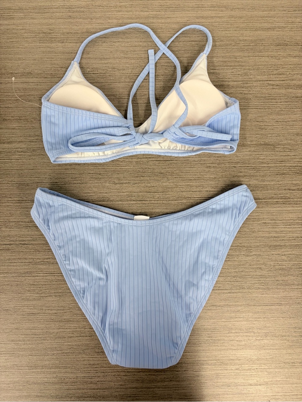 Blue Ribbed Bikini - Picture 2 of 2